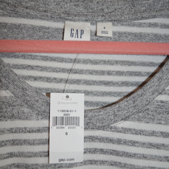 Grey and White Stripe Softspun Top - Picture 2 of 3